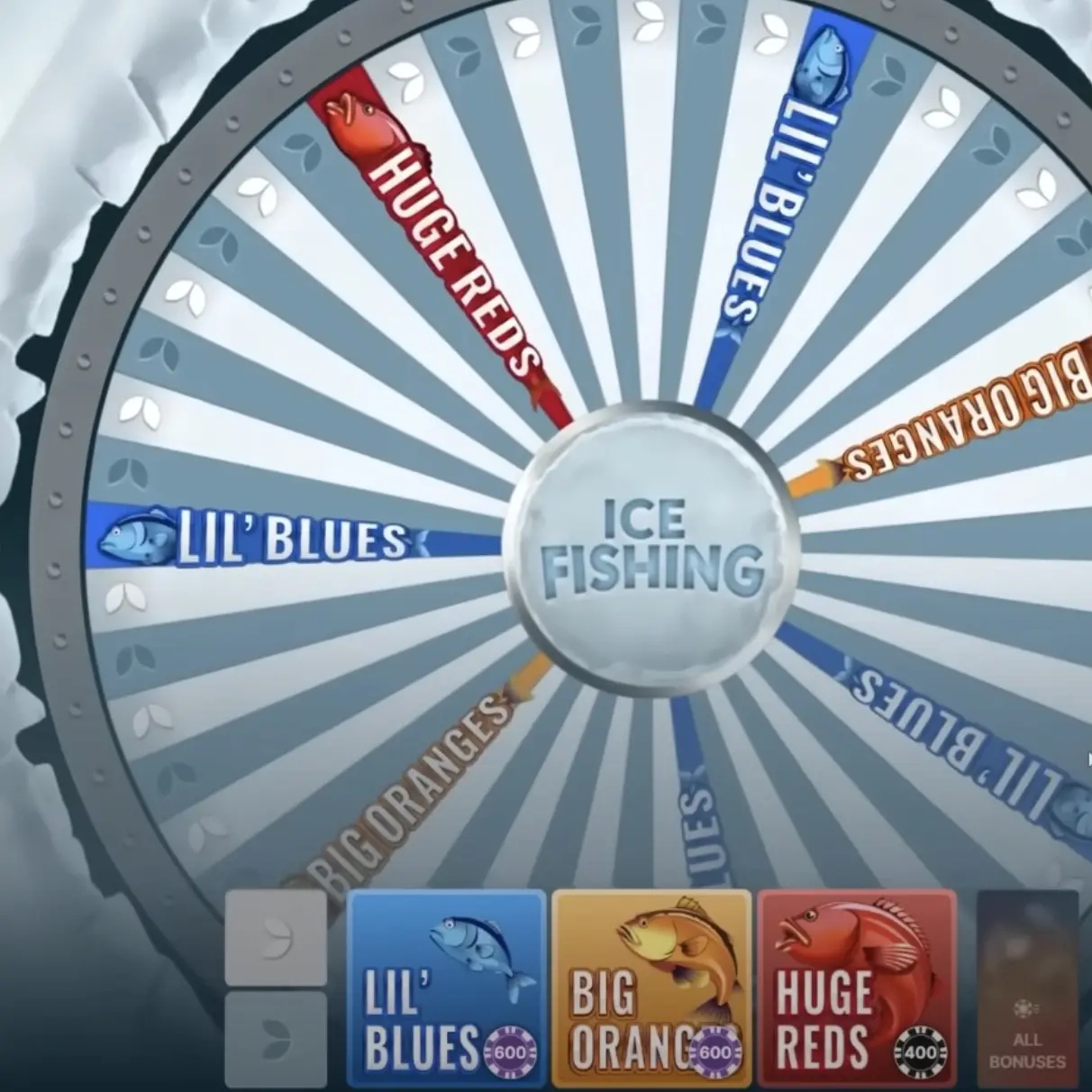 Interface with bonus rounds wheel